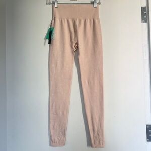 Forever 21 light pink salmon mineral wash ribbed stretch high rise leggings